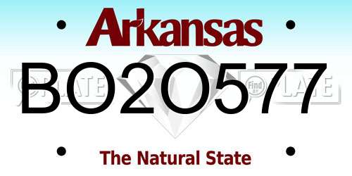 BO2O577 Arkansas License Plate