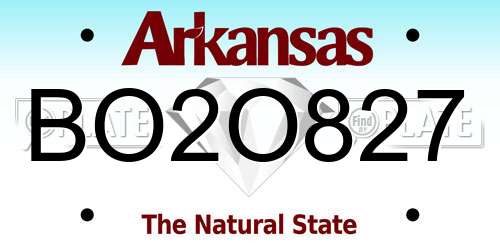 BO2O827 Arkansas License Plate