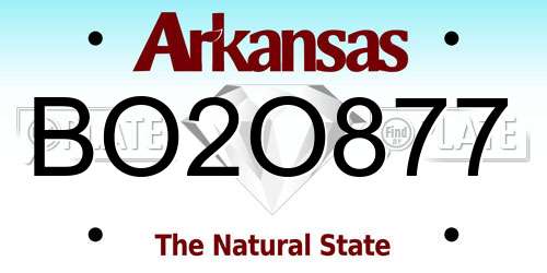 BO2O877 Arkansas License Plate