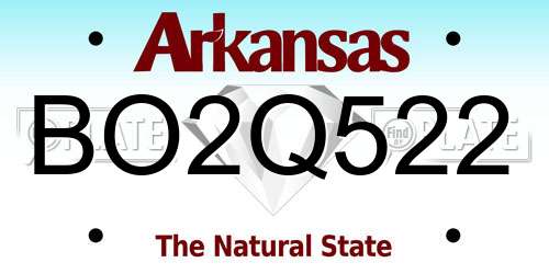 BO2Q522 Arkansas License Plate
