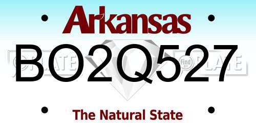 BO2Q527 Arkansas License Plate