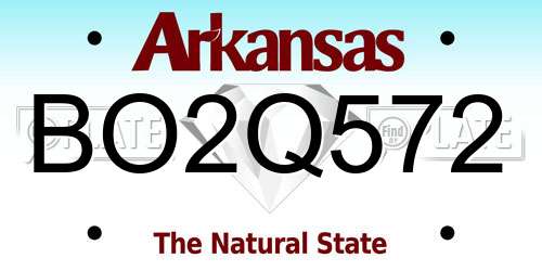 BO2Q572 Arkansas License Plate
