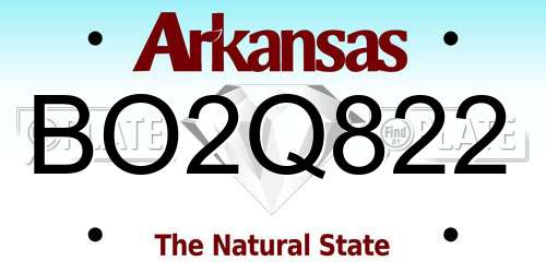 BO2Q822 Arkansas License Plate