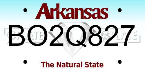 BO2Q827 Arkansas License Plate