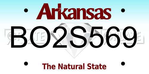 BO2S569 Arkansas License Plate