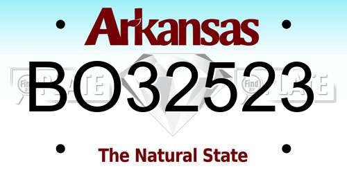 BO32523 Arkansas License Plate