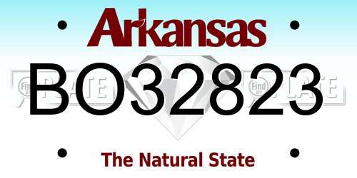 BO32823 Arkansas License Plate