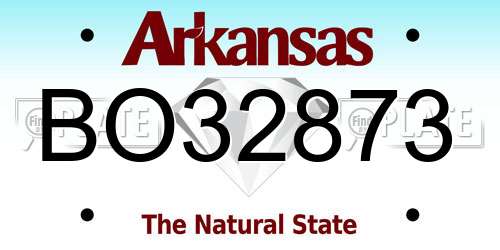 BO32873 Arkansas License Plate