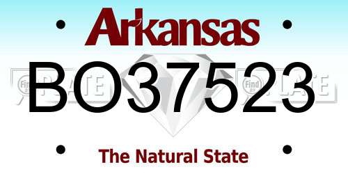 BO37523 Arkansas License Plate