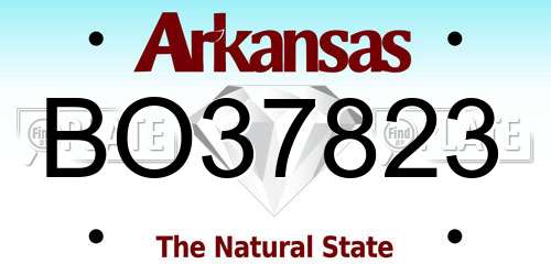 BO37823 Arkansas License Plate