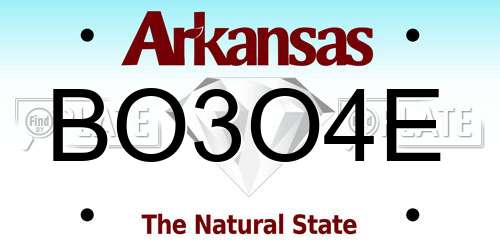 BO3O4E Arkansas License Plate