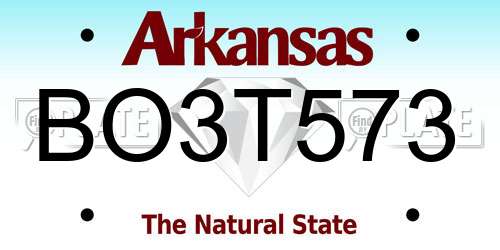 BO3T573 Arkansas License Plate