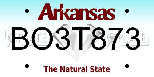 BO3T873 Arkansas License Plate