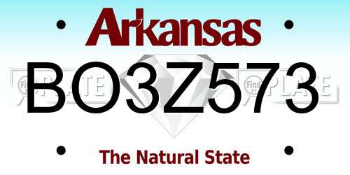 BO3Z573 Arkansas License Plate