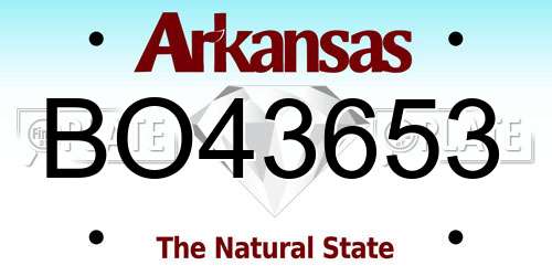 BO43653 Arkansas License Plate