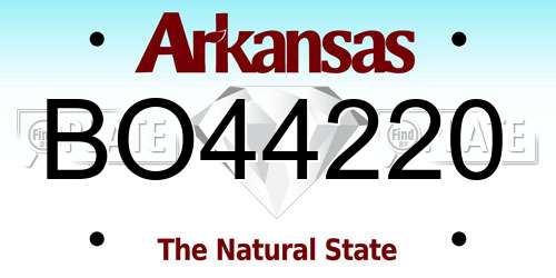 BO44220 Arkansas License Plate