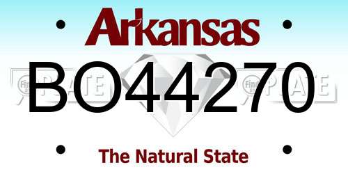 BO44270 Arkansas License Plate