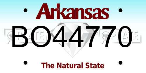 BO44770 Arkansas License Plate