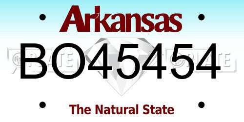 BO45454 Arkansas License Plate