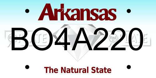 BO4A220 Arkansas License Plate