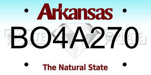 BO4A270 Arkansas License Plate