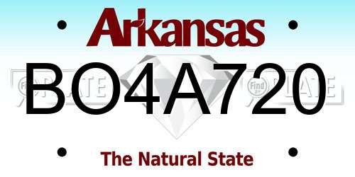 BO4A720 Arkansas License Plate