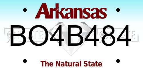 BO4B484 Arkansas License Plate