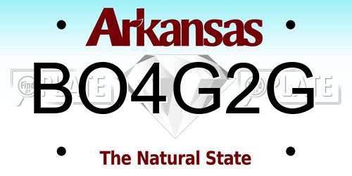 BO4G2G Arkansas License Plate