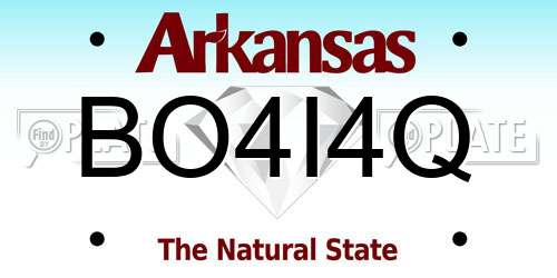 BO4I4Q Arkansas License Plate