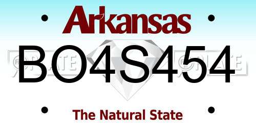 BO4S454 Arkansas License Plate