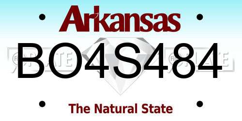 BO4S484 Arkansas License Plate