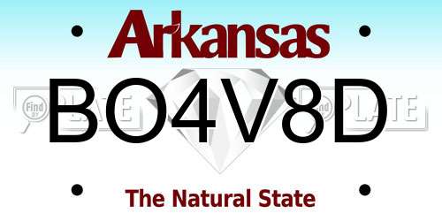 BO4V8D Arkansas License Plate
