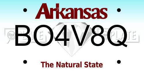 BO4V8Q Arkansas License Plate