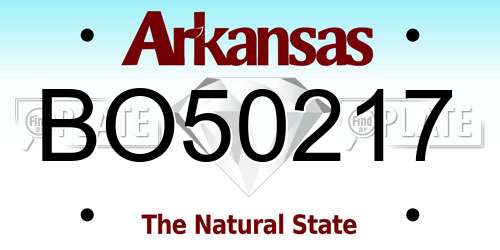 BO50217 Arkansas License Plate