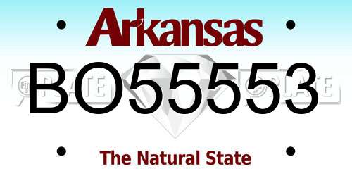 BO55553 Arkansas License Plate