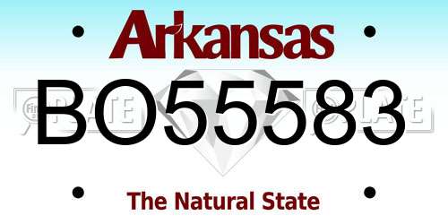 BO55583 Arkansas License Plate