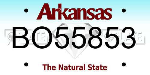 BO55853 Arkansas License Plate