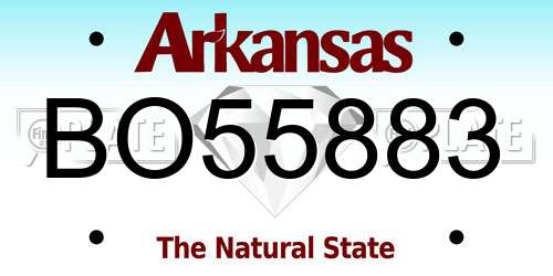 BO55883 Arkansas License Plate