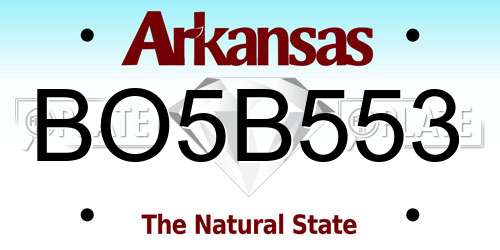 BO5B553 Arkansas License Plate