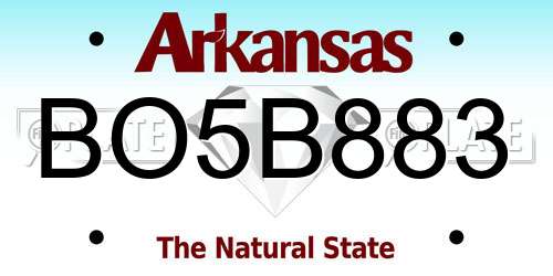 BO5B883 Arkansas License Plate