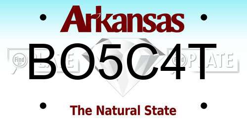 BO5C4T Arkansas License Plate