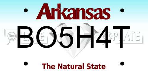 BO5H4T Arkansas License Plate