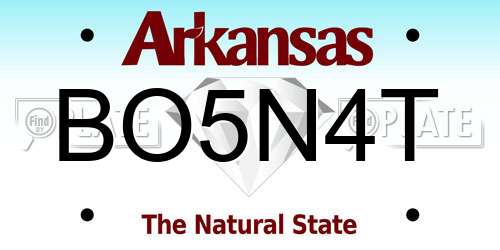 BO5N4T Arkansas License Plate