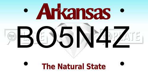BO5N4Z Arkansas License Plate