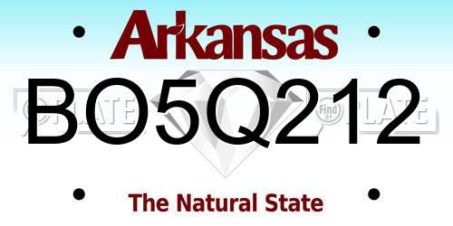 BO5Q212 Arkansas License Plate