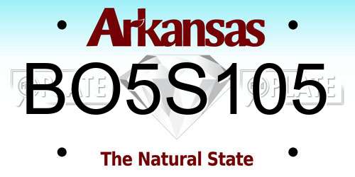 BO5S105 Arkansas License Plate
