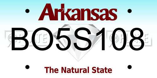 BO5S108 Arkansas License Plate
