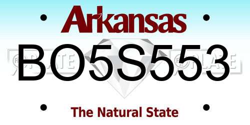 BO5S553 Arkansas License Plate