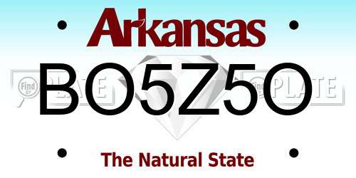 BO5Z5O Arkansas License Plate