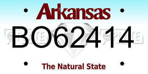 BO62414 Arkansas License Plate